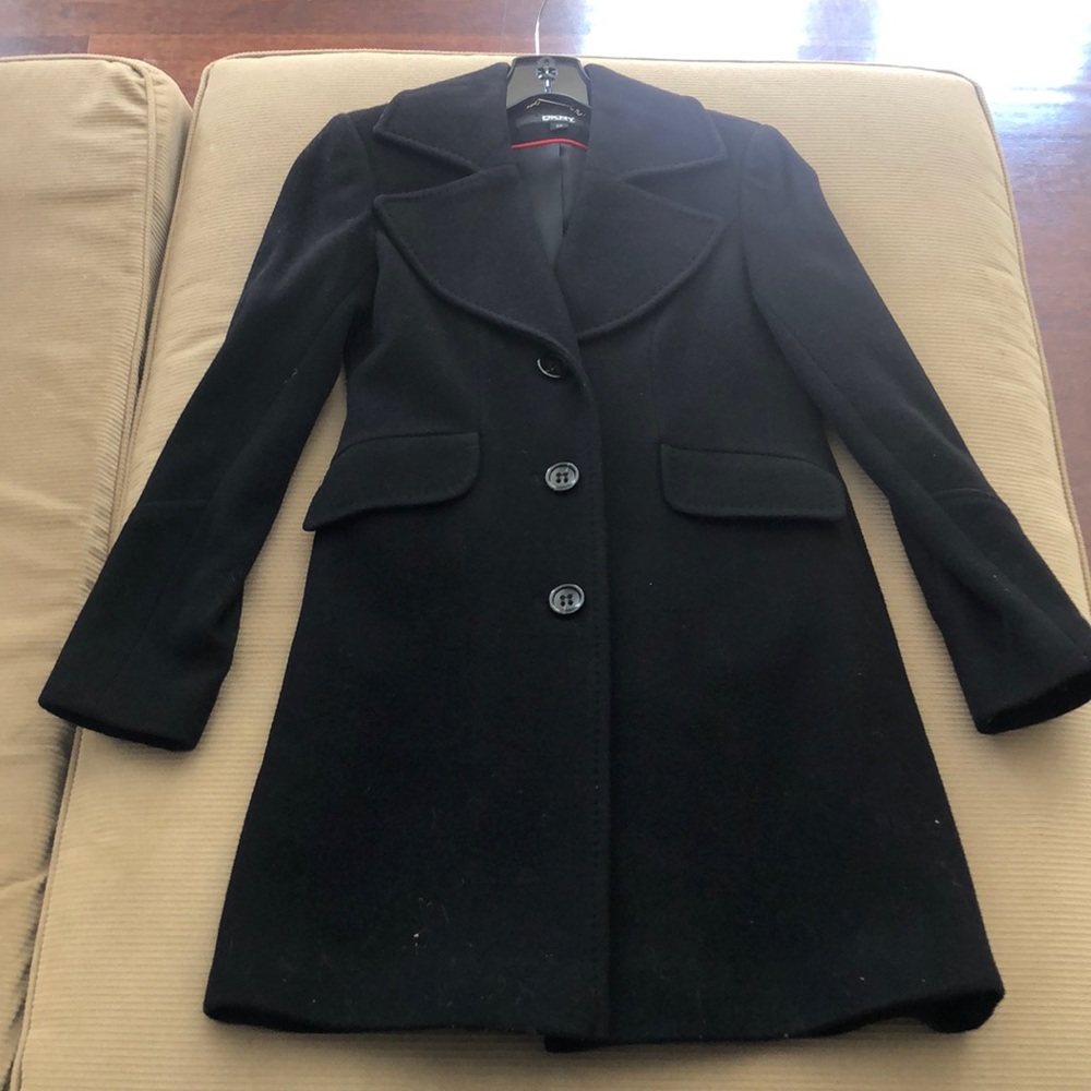 Black Donna Karan trench coat